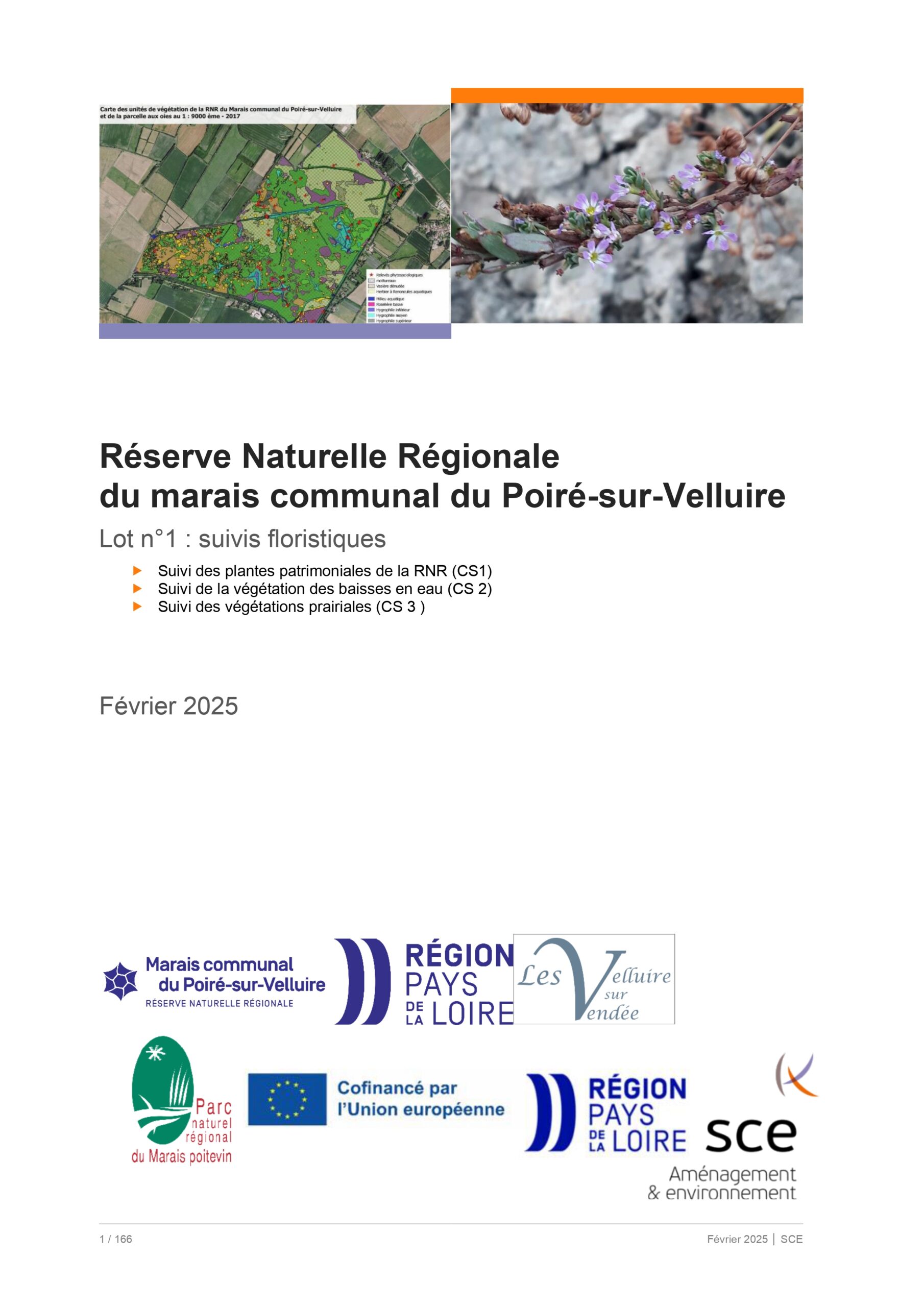 Page couv_Suivi flore-végétation sur la RNR du Poiré-sur-Velluire_PNR_SCE_2025_02_27