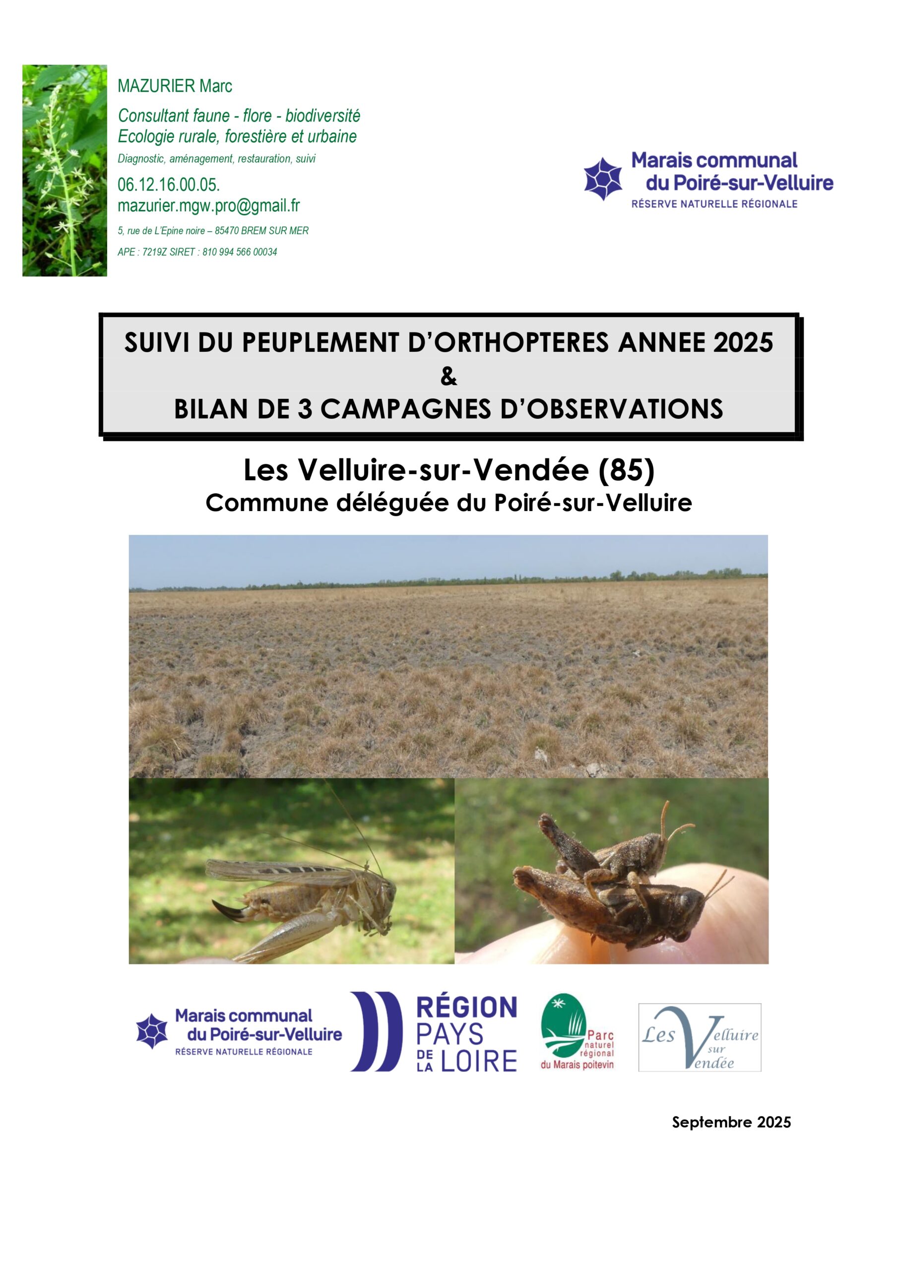 Page de couverture_RNR Poiré-sur-Velluire-Suivi orthoptere 2025