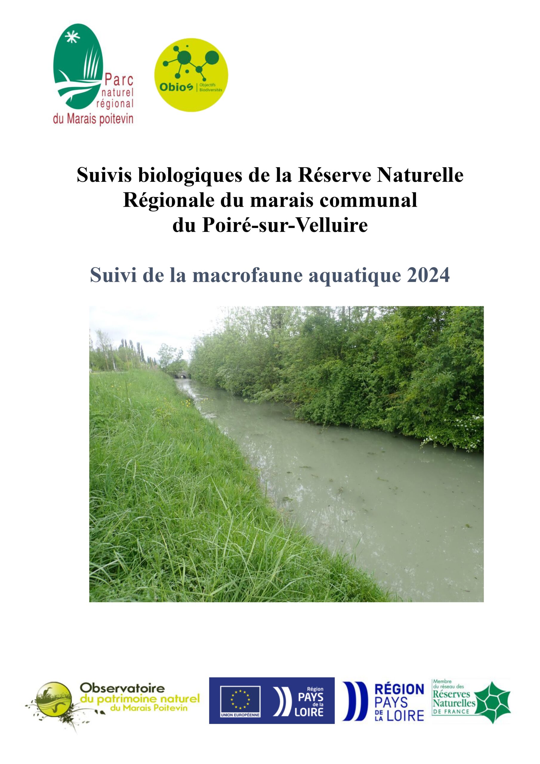 couverture_Suivi de la macrofaune aquatique sur la RNR du Marais communal du Poiré-sur-Velluire - 2024
